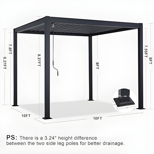 Mastercanopy 10x10/10x13 Louvered Pergola Outdoor Aluminum Patio Pergola with Adjustable Roof -  B0DLMVW5YD