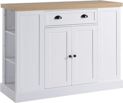 HomCom Cottage Kitchen Island with Storage, Buffet Cabinet with Drawer - B082S928CW