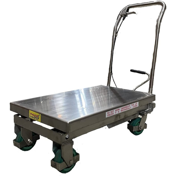 Pake Handling Tools Stainless Scissor Lift Table 550lb Capacity 32.5" x 19.75" Platform New - PAKLT03