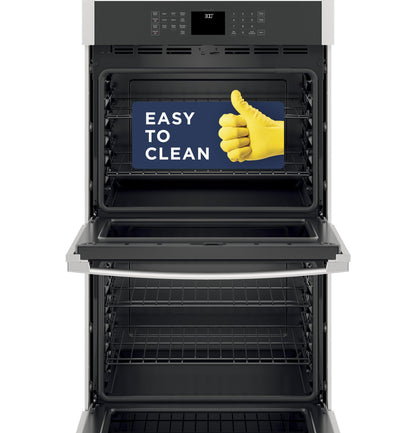 GE APPLIANCES JTD3000SNSS GE® 30" Smart Built-In Self-Clean Double Wall Oven with Never-Scrub Racks - JTD3000SNSS-KT
