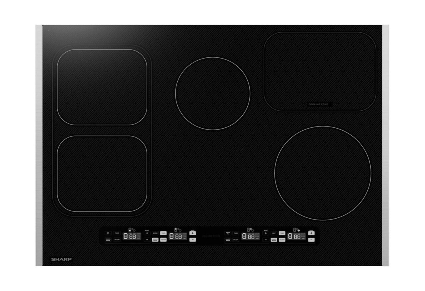 Sharp 30 in. Induction Cooktop with Side Accessories - SCH3043GB-KT