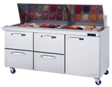 Blue Air | 72" Wide 4 Drawer Mega Top Sandwich Prep Table - BLMT72-D4LM-HC