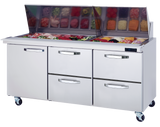 Blue Air | 72" Wide 4 Drawer Mega Top Sandwich Prep Table - BLMT72-D4LM-HC
