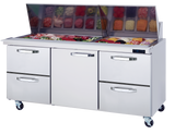 Blue Air| 72" Wide 4 Drawer Mega Top Sandwich Prep Table - BLMT72-D4RL-HC