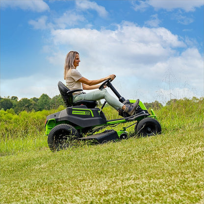 Greenworks 80V 42" Cordless Battery CrossoverT Riding Lawn Mower w/ Twelve (12) 4.0Ah Batteries and Three (3) Dual Port Turbo Chargers - 7409102