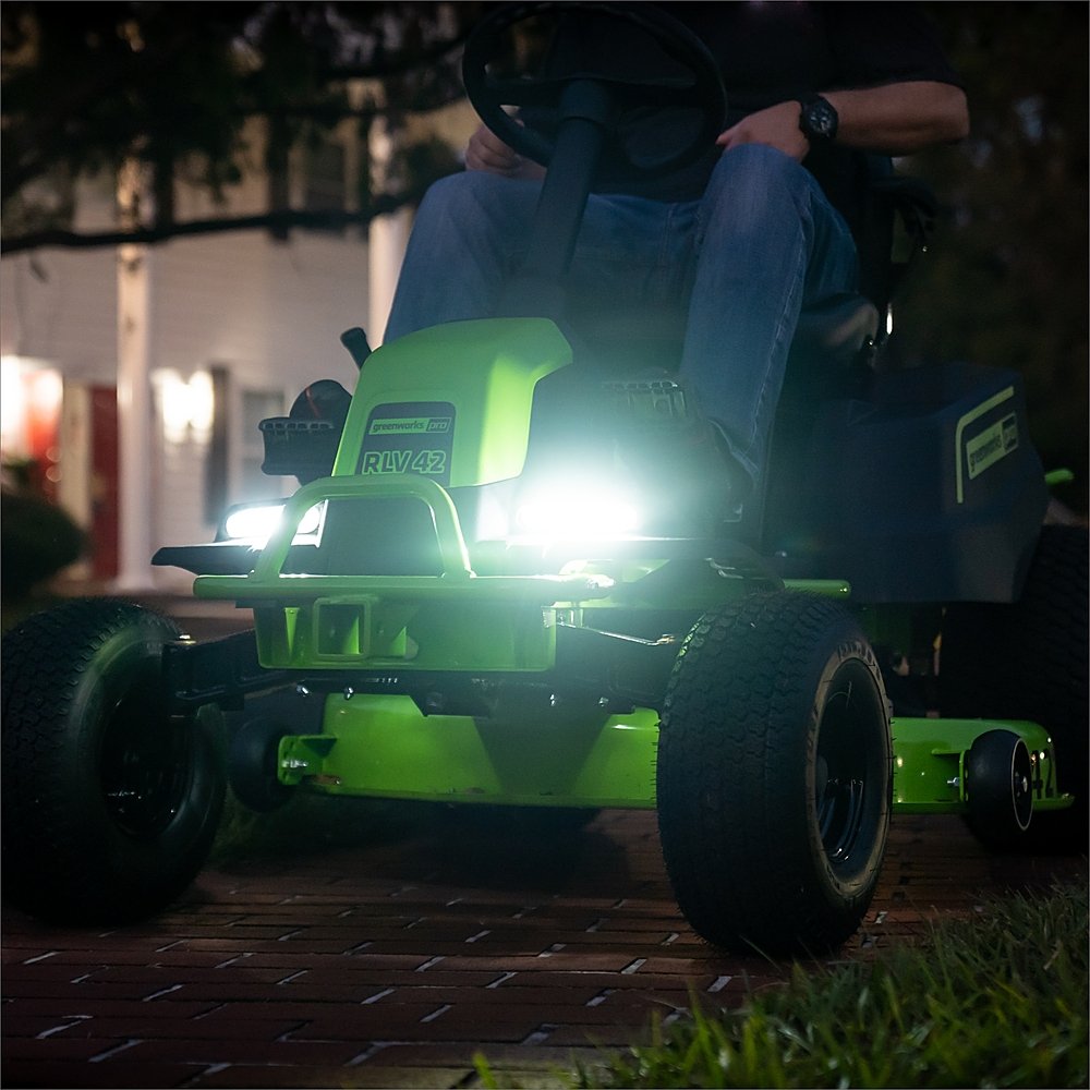 Greenworks 80V 42" Cordless Battery CrossoverT Riding Lawn Mower w/ Twelve (12) 4.0Ah Batteries and Three (3) Dual Port Turbo Chargers - 7409102