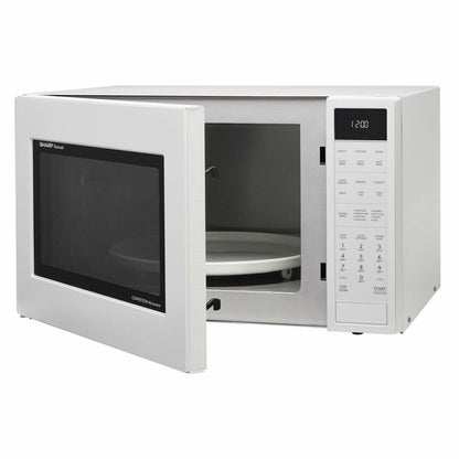 Sharp 1.5 cu. ft. 900W Sharp White Carousel Convection + Microwave Oven  - SMC1585BW-KT