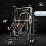 Marcy Deluxe Diamond Elite Smith Cage Home Workout Total Body Gym Machine System - 65793