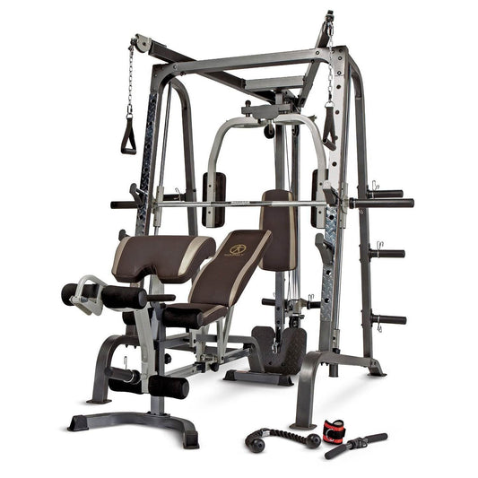 Marcy Deluxe Diamond Elite Smith Cage Home Workout Total Body Gym Machine System - 65793