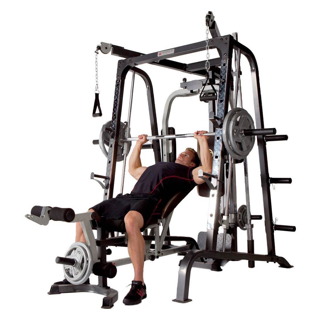 Marcy Deluxe Diamond Elite Smith Cage Home Workout Total Body Gym Machine System - 65793