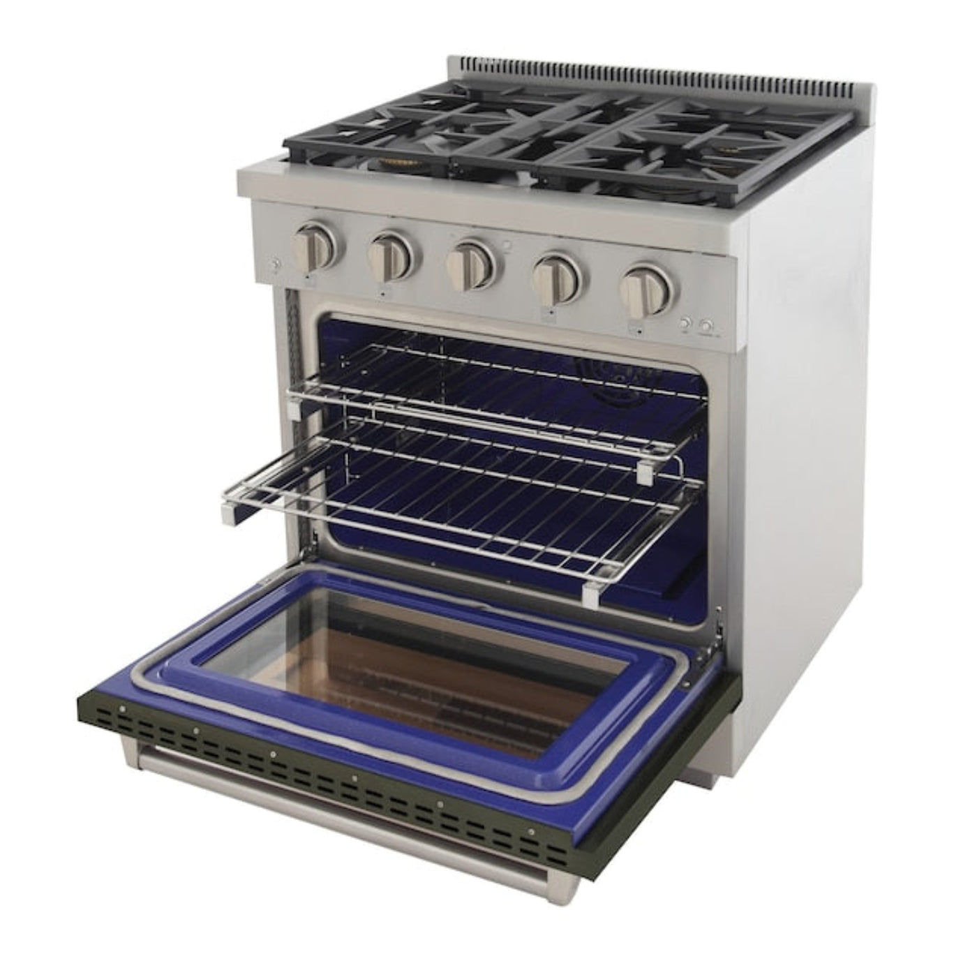 Kucht Professional 30" 4.2 cu. ft. Propane Gas Range in Olive Green with True Simmer Burners, KFX3000X/LP-G - KFX3000X/LP-G