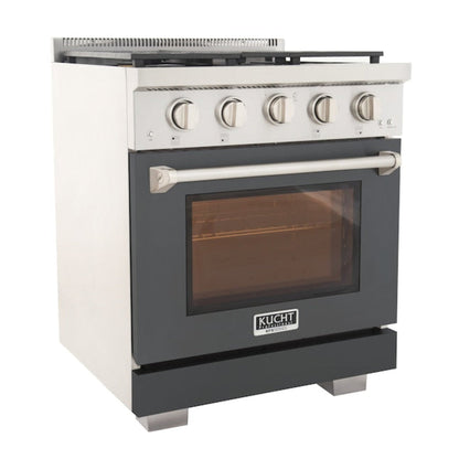 Kucht Professional 30" 4.2 cu. ft. Propane Gas Range in Cement Gray with True Simmer Burners, KFX3000X/LP-GY - KFX3000X/LP-GY