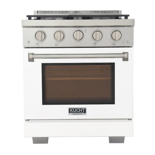 Kucht Professional 30" 4.2 cu. ft. Natural Gas Range in White with True Simmer Burners, KFX3000X-W - KFX3000X-W