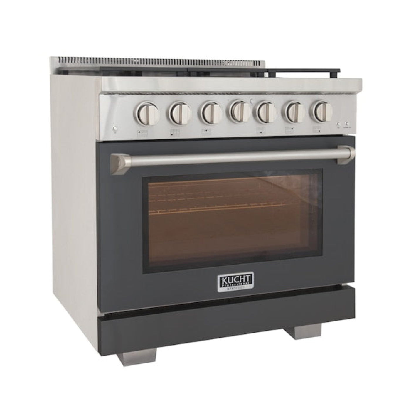 Kucht Professional 36" 5.2 cu. ft. Natural Gas Range in Cement Gray with True Simmer Burners, KFX3600X-GY - KFX3600X-GY