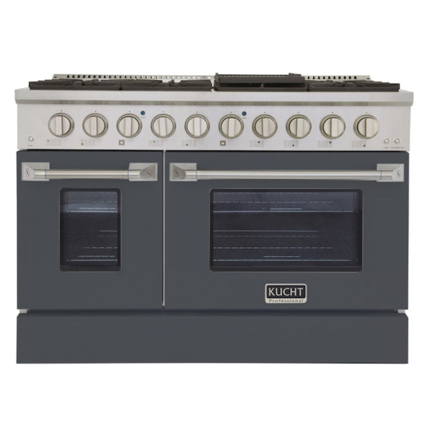 Kucht Professional 48" 6.7 cu ft. Natural Gas Range in Cement Gray with Silver Accents - KNG481-GR