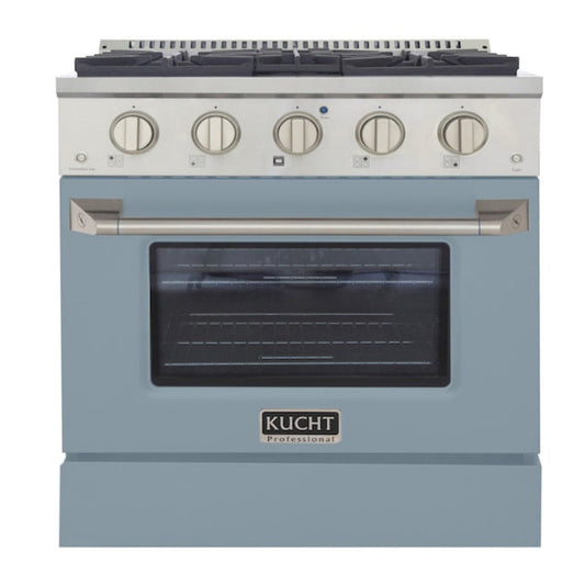 Kucht 30" Pro-Style Propane Gas Dual Fuel Range with 4 Burners in Light Blue, KDF302/LP-LB - KDF302/LP-LB