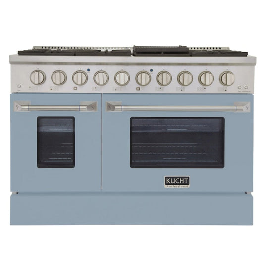 Kucht Professional 36" 5.2 cu ft. Natural Gas Range in Light Blue with Silver Accents -  KNG361-LB
