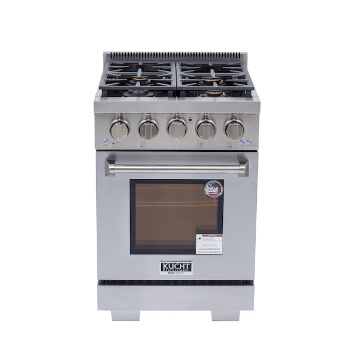 Kucht Professional 24" 2.5 cu. ft. Propane Gas Range in Stainless Steel with True Simmer Burners -  KFX2400X/LP-S