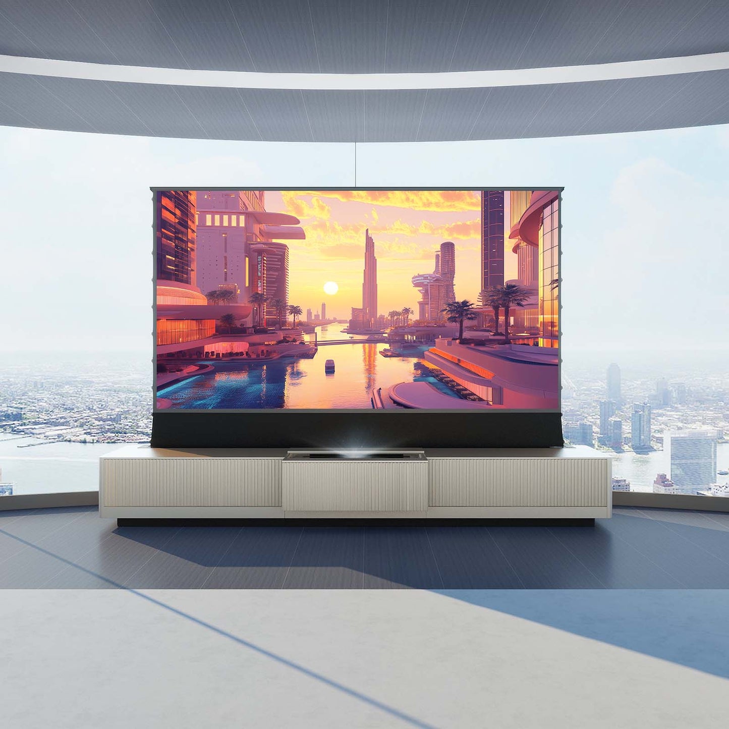 VIVIDSTORM Motorized Laser TV Cabinet Geneva - VC49GE100C