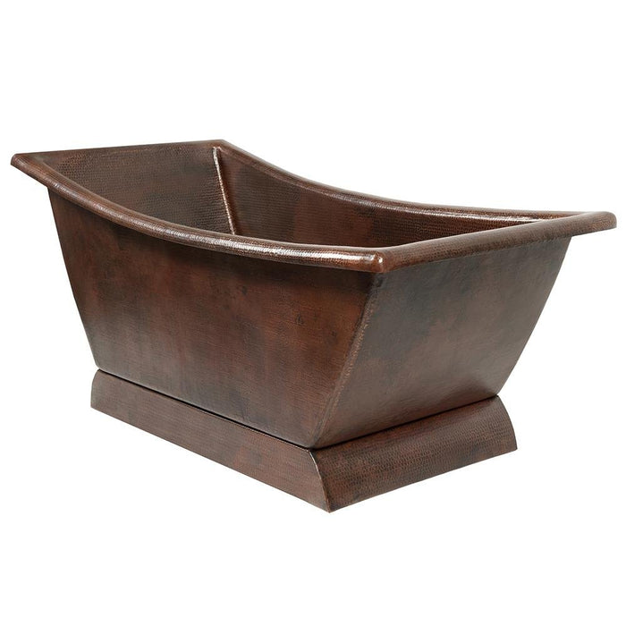 Premier Copper 67 in. Hammered Copper Canoa Single Slipper Bathtub - BTSC67DB