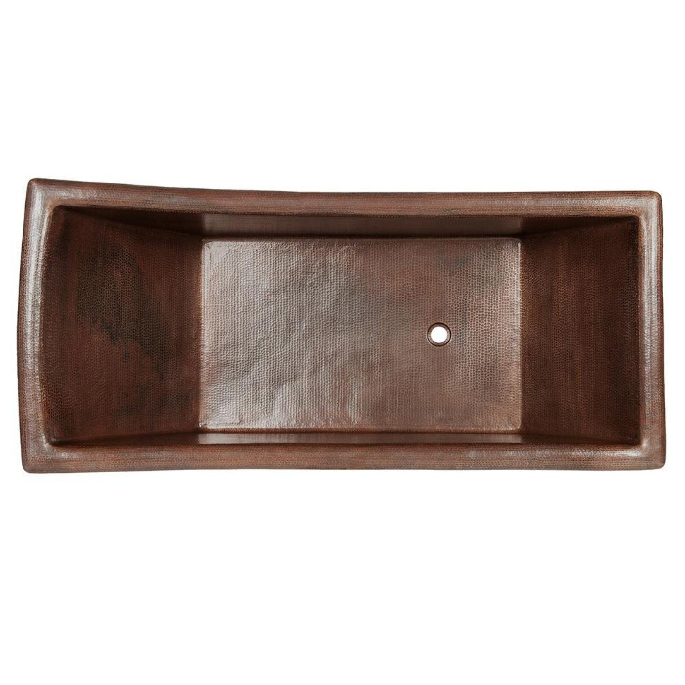 Premier Copper 67 in. Hammered Copper Canoa Single Slipper Bathtub - BTSC67DB