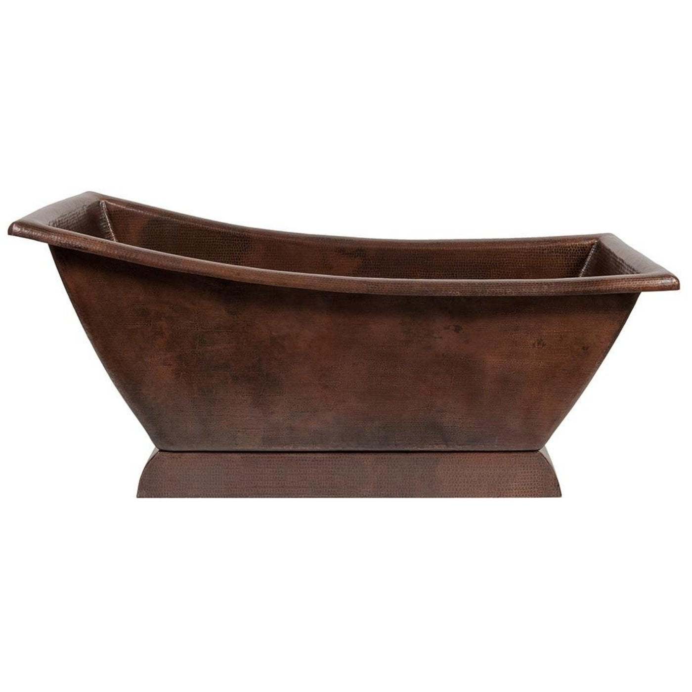 Premier Copper 67 in. Hammered Copper Canoa Single Slipper Bathtub - BTSC67DB