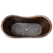 Premier Copper 67 in. Hammered Copper Double Slipper Bathtub - BTD67DB