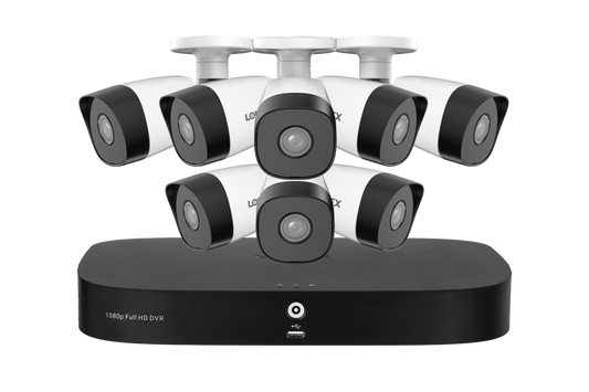 Lorex 1080p 8 Camera Capable 1TB Wired DVR System with 1080p HD CVI Bullet Cameras - D24281-2NB8-E