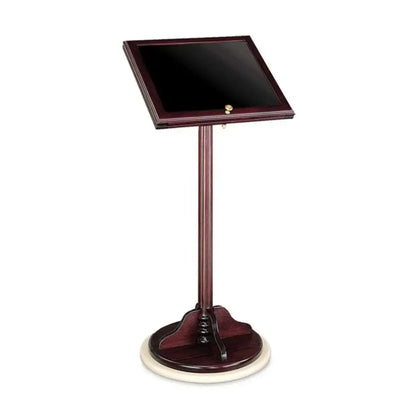 Forbes Industries 6823 Hardwood Menu Stand, Avonite Base W/Decorative Hardwood Reinforcements - 6823