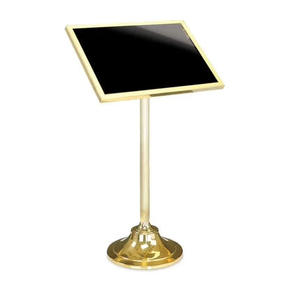 Forbes Industries 6836 Menu Stand, solid Brass W/Horizontal Face, Reeded Post & Weighted Base - 6836