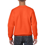 Mens Orange Cotton Blend Crewneck Sweatshirt