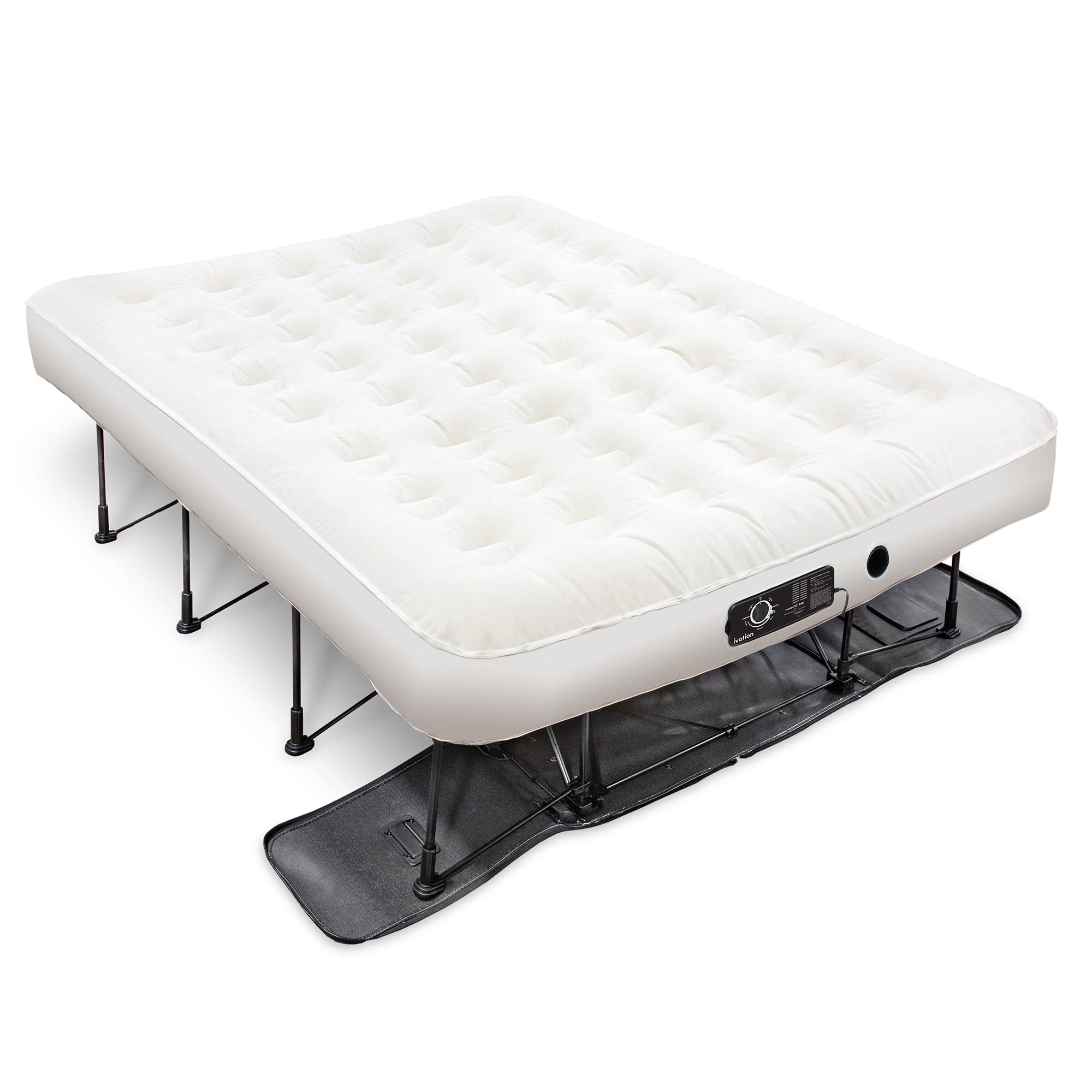 Ivation EZ-Bed Air Mattress, Queen Air Mattress with Built In Pump & Deflate Defender - IVIAEZBQA360BG