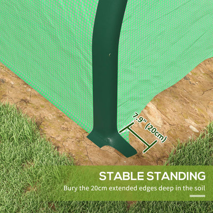 Outsunny 20' x 10' x 6.6'  Walk-in Tunnel Greenhouse with Reinforced Structure, 2 Doors, 8 Windows, Green - 84H-033V00GN