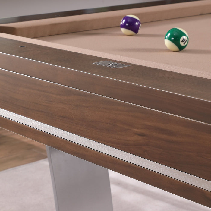 Playcraft Barcelona 8' Slate Pool Table, Walnut Gray on Silver - PTBARWOS08