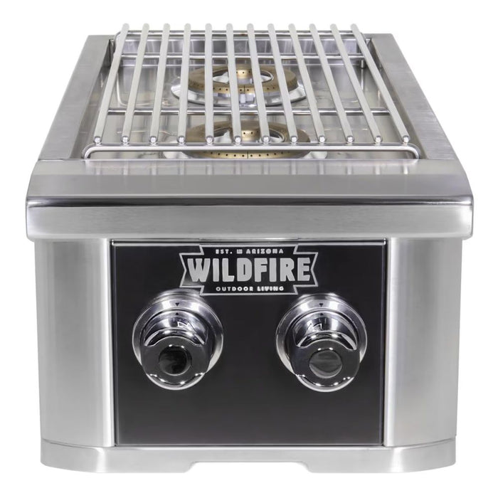 Wildfire Ranch Black Stainless Steel Gas Double Side Burner - WF-DBLSBRN-RH-LP