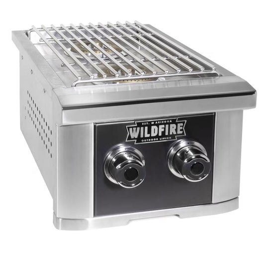 Wildfire Ranch Black Stainless Steel Gas Double Side Burner - WF-DBLSBRN-RH-LP