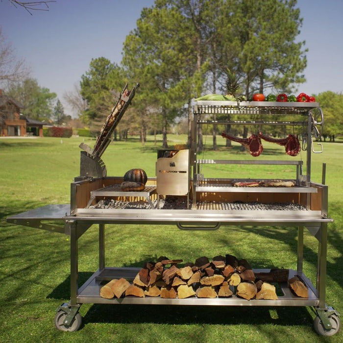 Tagwood BBQ26SS Argentine Wood Fire & Charcoal Freestanding Grill - BBQ26SS