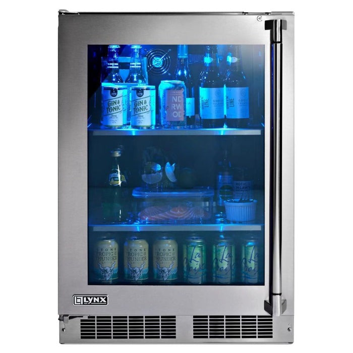 Lynx 24-Inch Outdoor Refrigerator with Glass Door - LN24REFGL