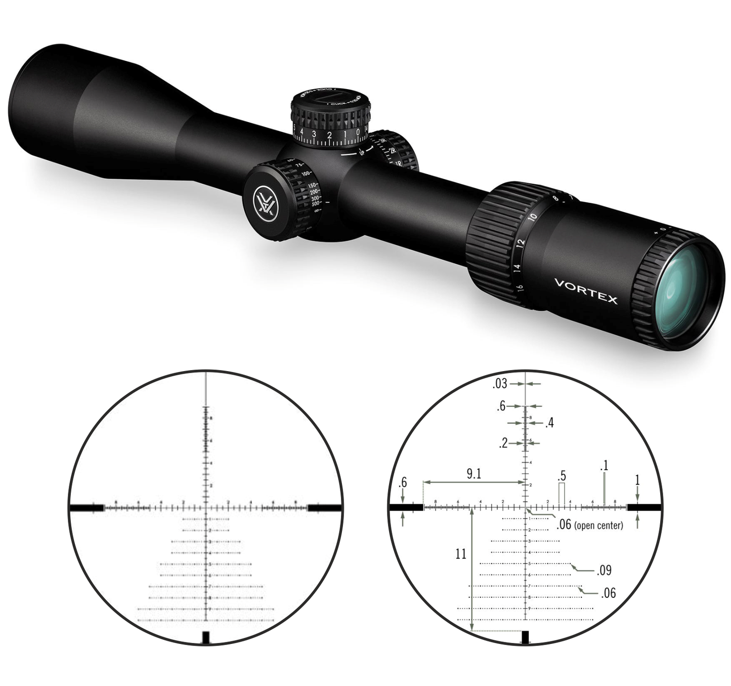 Vortex Optics Diamondback 4-16x44 FFP Riflescope EBR-2C (MOA) Reticle, 30mm Tube with Wearable4U Bundle - DBK-10026_121-53-BCA