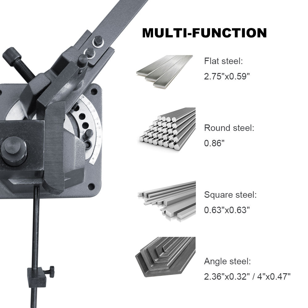 KAKA Industrial UB-100 Heavy-Duty Metal Bender, High Precision Hot and Cold Strip Steel, Flat Steel, Round Steel Metal Bender