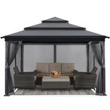 Mastercanopy 12x12 Soft Top Outdoor Garden Gazebo for Patios with Mosquito Netting - B0BKFNN9C3