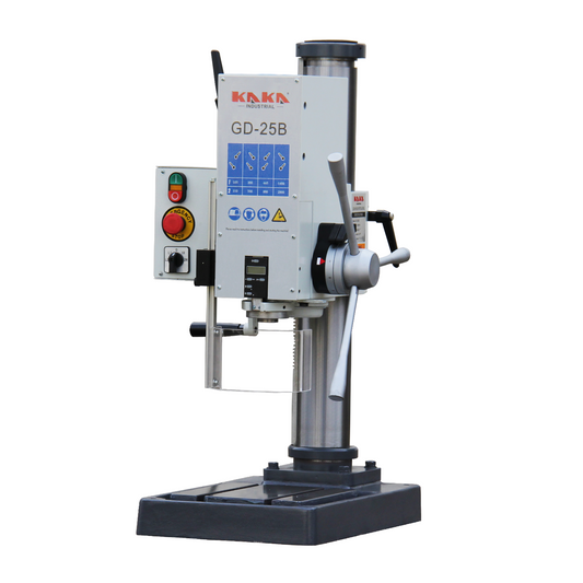 KAKA INDUSTRIAL Variable Speed Bench Drill Press,GD-25B 0.9kW 220V 3-Phase, 8-Speed (130-3200 RPM), Cast Iron Benchtop, 25mm Max Drilling, MT3 Taper - 190018V220
