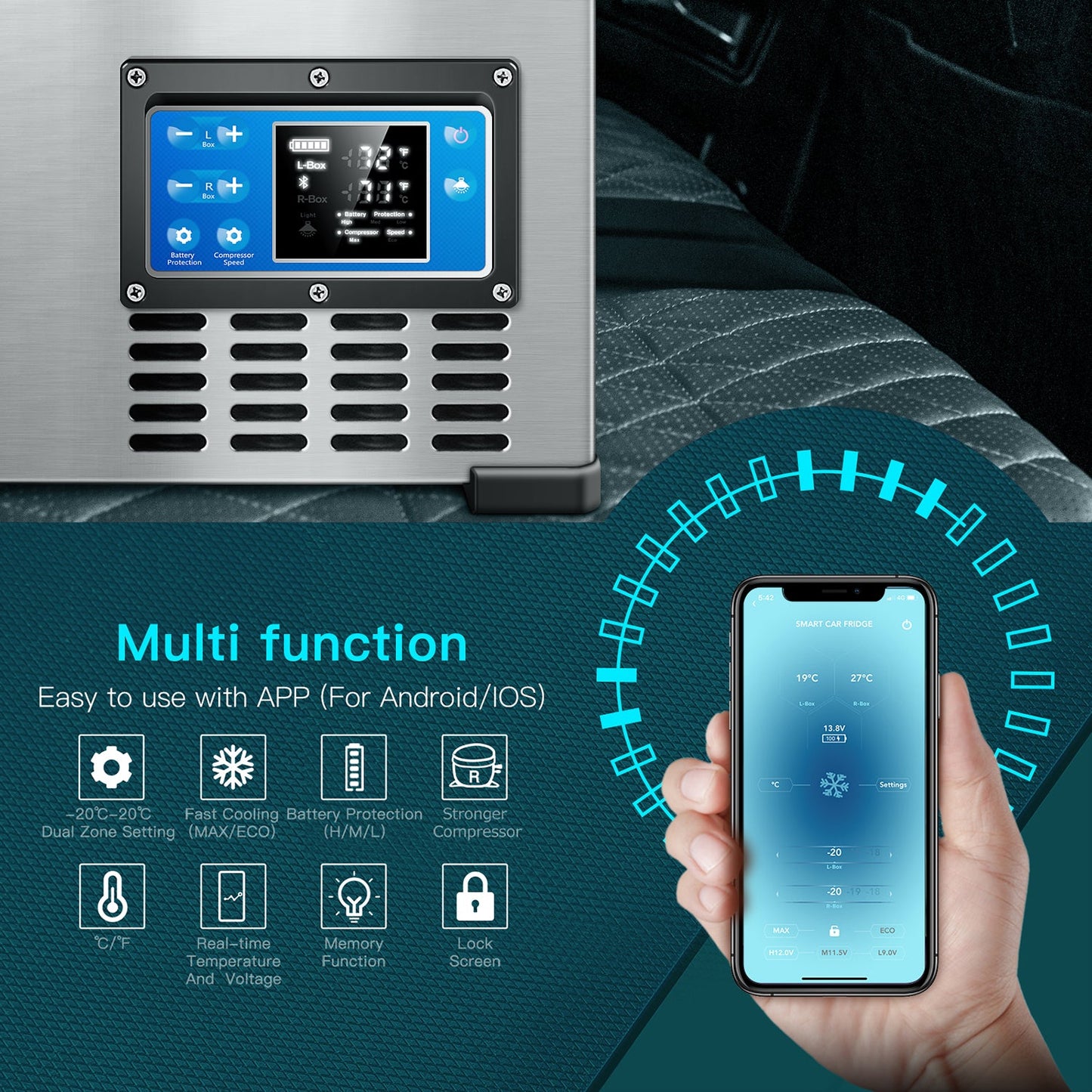 BODEGAcooler Portable Refrigerator Freezer 85qt/80L Dual Zone - BCD80