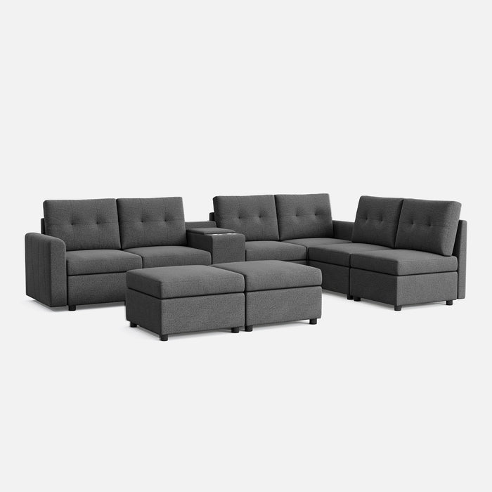 LINSY HOME RUBIK III 6 Seats With 2 Ottomans & Console - US-LH-SPF-Sofa-S800-A-62101-0-00