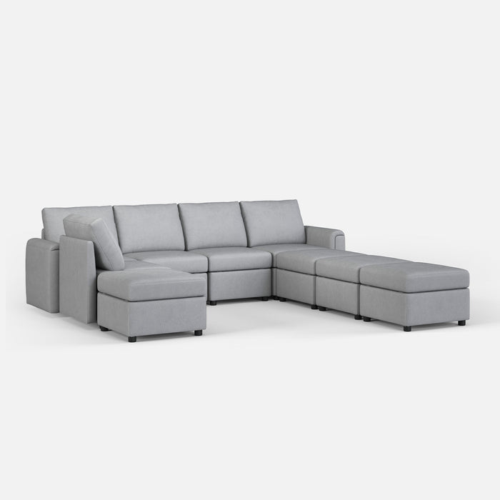 LINSY HOME RUBIK I 6 Seats with 4 Ottomans - US-LH-SPF-Sofa-S900-A11-64-0-00