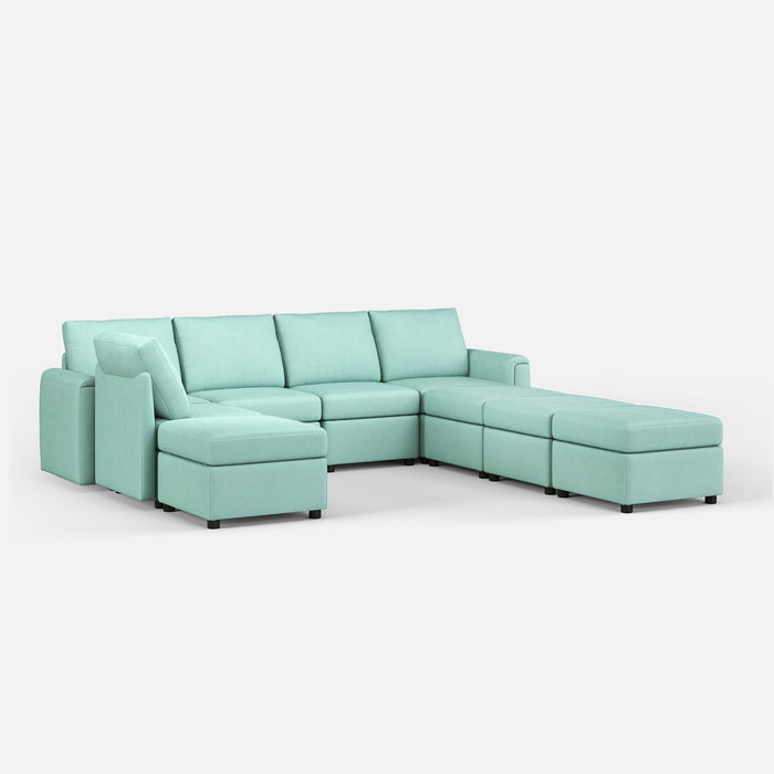 LINSY HOME RUBIK I 6 Seats with 4 Ottomans - US-LH-SPF-Sofa-S900-A11-64-0-00