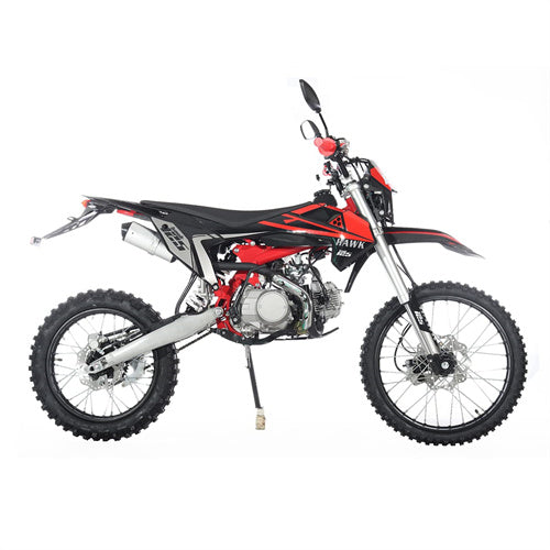 X-PRO Hawk 125cc Dirt Bike with All Lights and 4-speed Manual Transmission! Electric/Kick Start, Big 19"/16" Tires! Zongshen Brand Engine - DB-K015-Orange