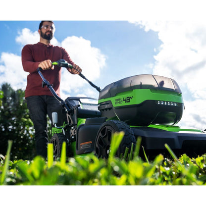 Greenworks 48V (2x24V) 20" Cordless Battery Push Mower w/ (2) 4.0Ah USB Batteries & Charger - 2532802