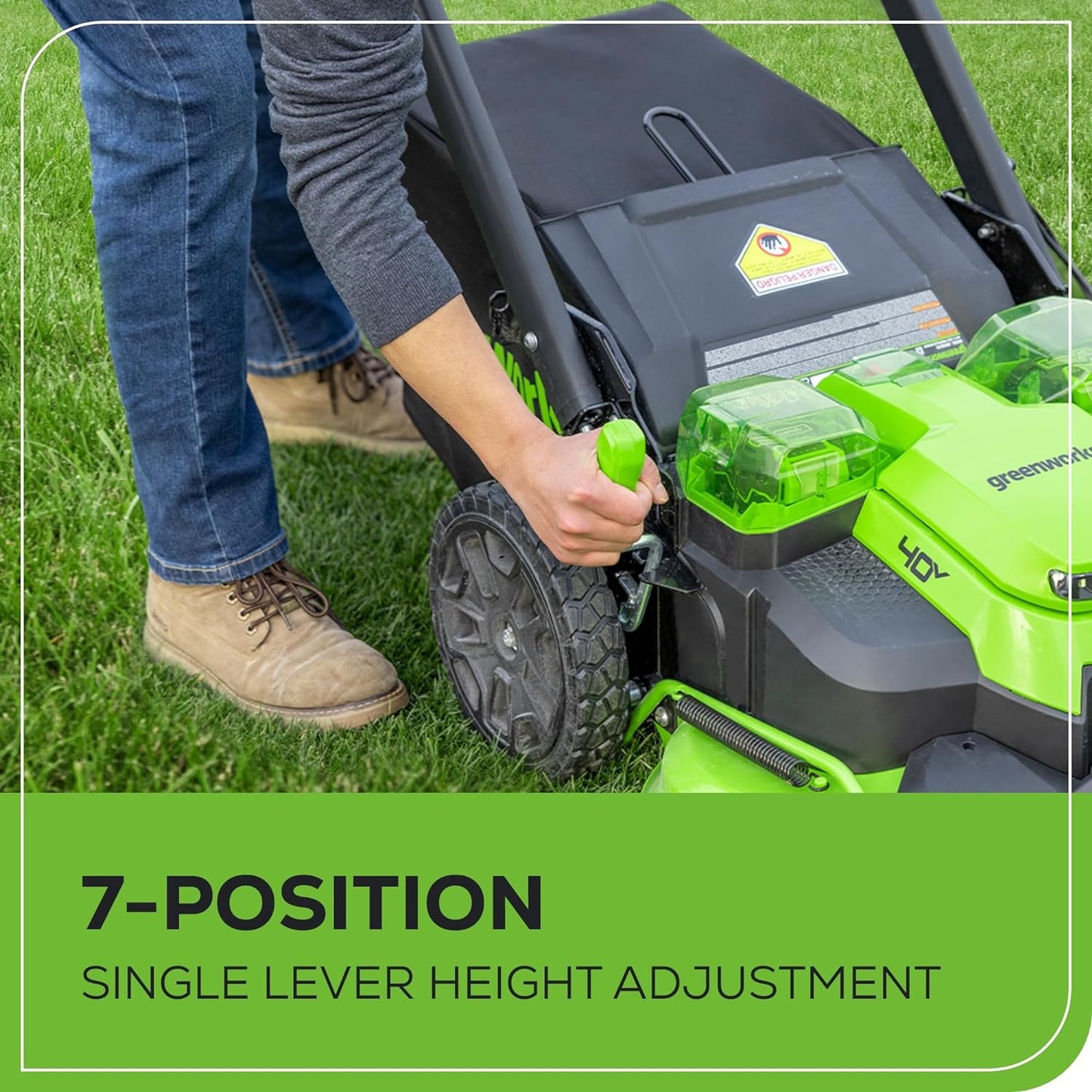 Greenworks 40V 25" Cordless Battery Brushless Dual Blade Self-Propelled Lawn Mower w/ (2) 4.0Ah Batteries & Dual Port Charger - 2543802