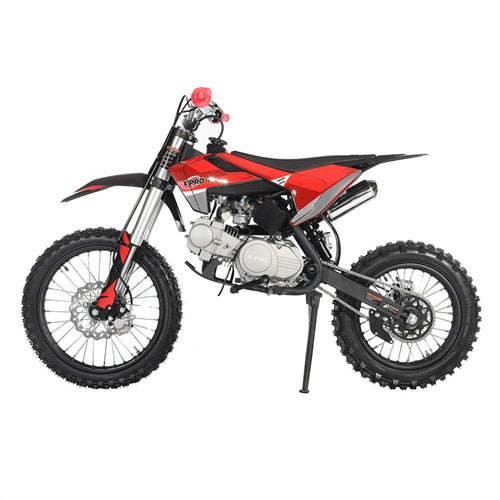 X-PRO X19 125cc Dirt Bike with 4-Speed Semi-Automatic Transmission, Kick Start, Big 17"/14" Tires! Zongshen Brand Engine - DB-K020-Black